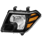 Black Headlights Assembly For 2009-2021 Nissan Frontier Headlamps w/ Clear Lens Amber Corner LH+RH